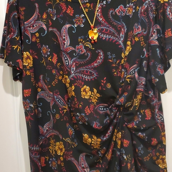 Black paisley knotted blouse - Picture 6 of 6